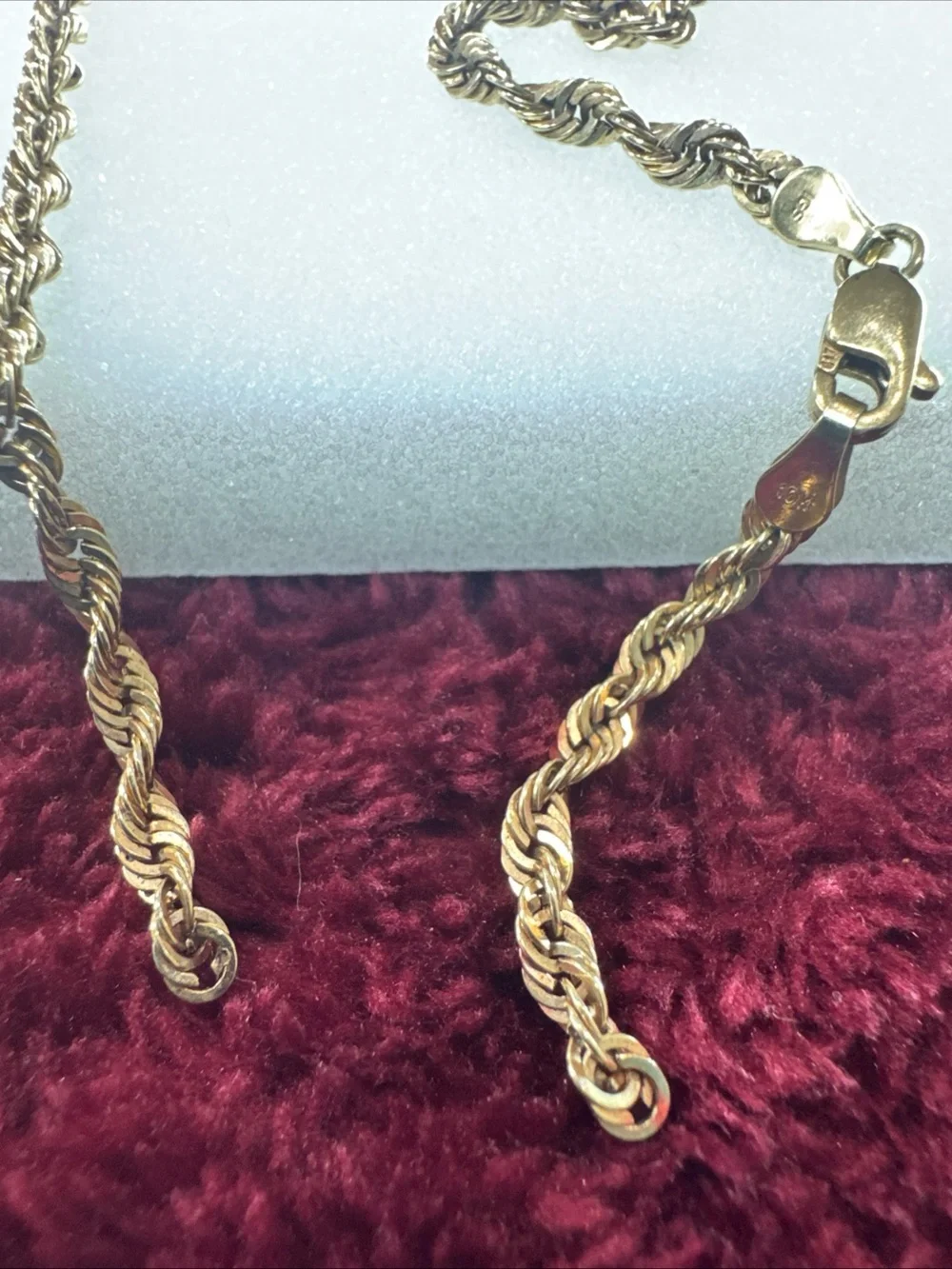 10K Yellow Gold Rope Chain Necklace 20” 3mm 4.7g Broken Needs Repair